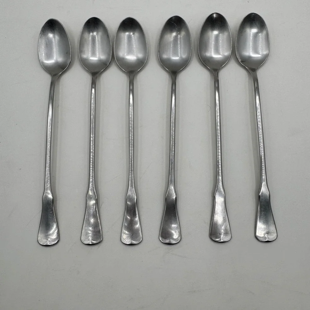 Oneida Community Stainless Patrick Henry Iced Tea Spoons Set of 6 Long Handle